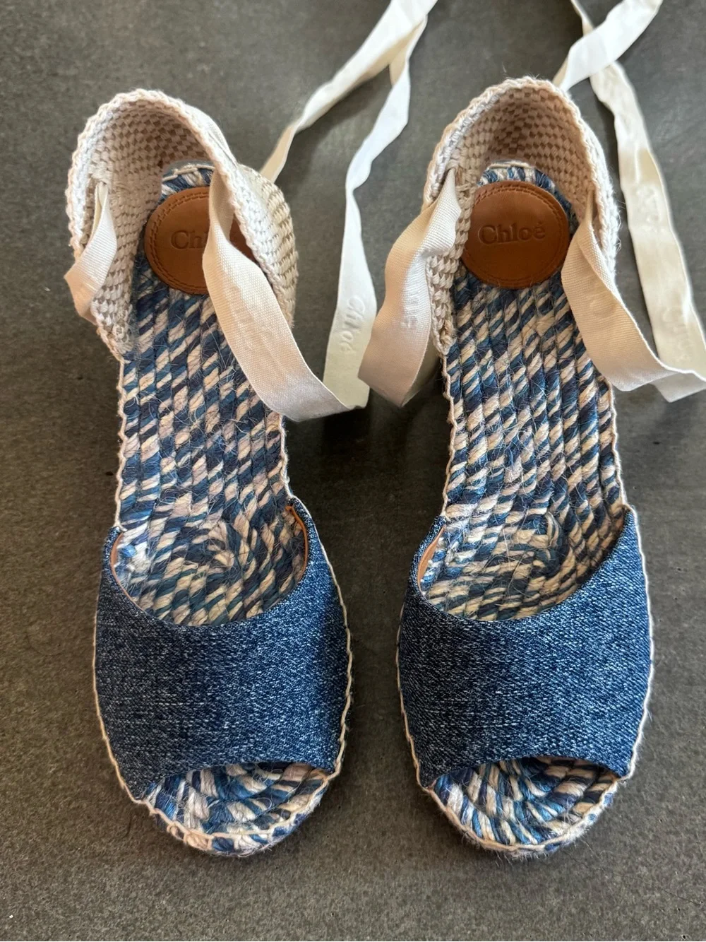 Chloe Pia ankle-wrap wedge espadrilles